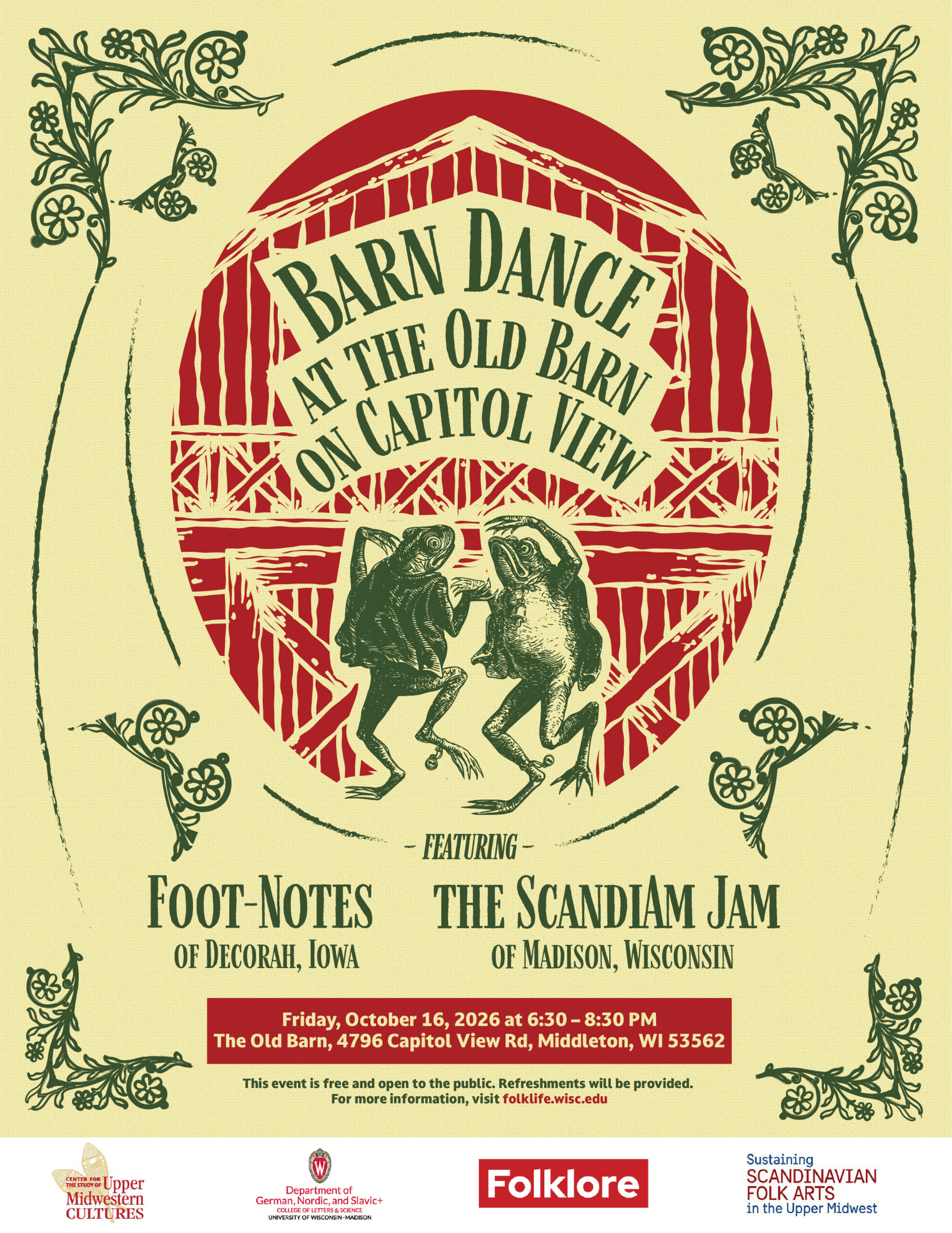 Annual Barn Dance Featuring Foot-Notes and the Scandi-Am Jam! — Family fun in The Old Barn on Capitol View · Middleton